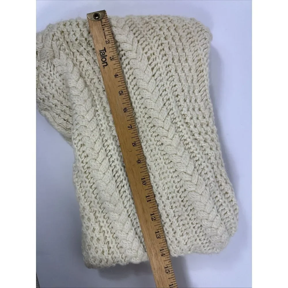 GAP Scarf Chunky‎ Wool Blend Cable Fisherman Style Cowl Cream Classic Thick Knit